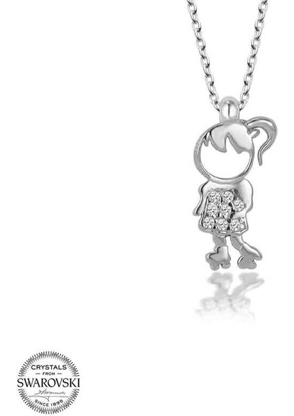 Swarovski Taşlı Gümüş Çocuk Bayan Kolye fiyatları