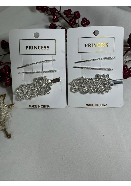 Taşlı Yan Toka Seti Pensli 2 Adet