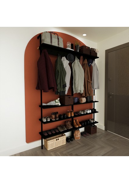 Remo Metal Portmanto , Duvara Monte Elbise Askılığı, Vestiyer ,ayakkabılık, Organizer