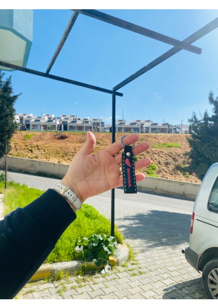 Honda Logolu Deri Kayış Anahtarlık Motosiklet