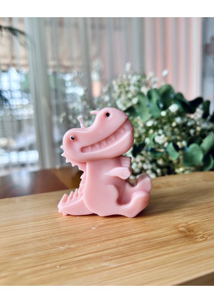 Sevimli Dinazor Mum - Soya Wax Mum - Doğum Hediyesi - Mevlüt Hediyesi