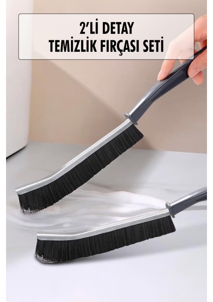 2’Li Çok Amaçlı Temizlik Fırçası & Derz Fırçası & Mutfak Banyo Temizlik Fırçası