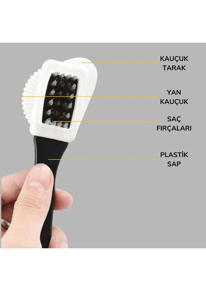 Çift Taraflı Pratik Taşınabilir Süet Nubuk Deri Çizme Bot Ayakkabı Temizleme Bakım Fırçası (4744)