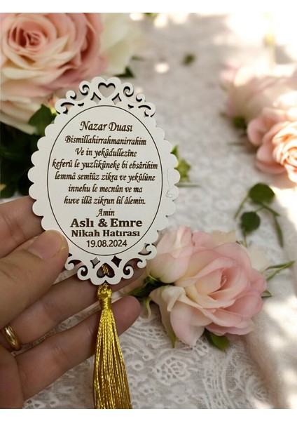 25 Adet Ahşap Hediyelik Nazar Dualı Magnet Söz, Nişan, Kına, Nikah, Bebek Doğum, Mevlit modelleri