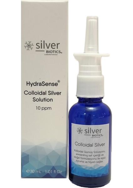 10PPM 30 ml Cam Nazal Başlık Kolloidal Gümüş Suyu Hydrasense