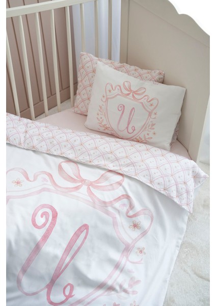 Harf Serisi U Harfi Bebek Nevresim Seti (100X150) - Noble Serie Pembe fırsatları