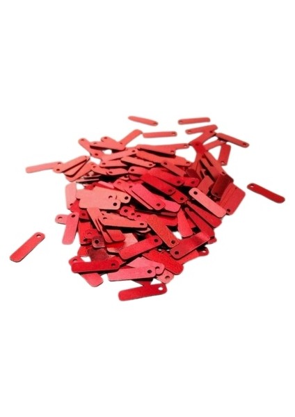 Kırmızı 15 X 5 Mm Dantel Oya Yazma Halhal Abiye Lazer Kesim Pul 600 Adet / 24 Gram