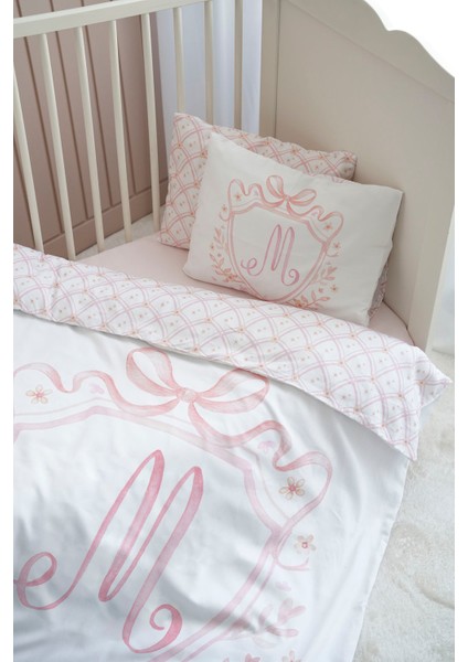 Harf Serisi M Harfi Bebek Nevresim Seti (100X150) - Noble Serie Pembe fırsatları