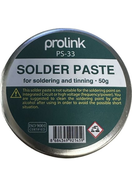 Ps-33 Lehim Pastası Teneke 50 gr