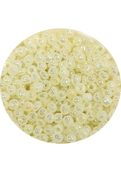 Dökme Cam Kum Boncuk (11/0) 2 Mm - 60 Gram - Krem - Bnc047