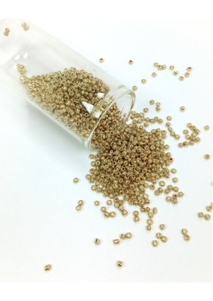 Dökme Cam Kum Boncuk (11/0) 2 Mm - 20 Gram - Altın - Bnc024