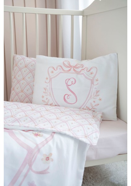Harf Serisi S Harfi Park Yatak Nevresim Seti (80X120) - Noble Serie Pembe