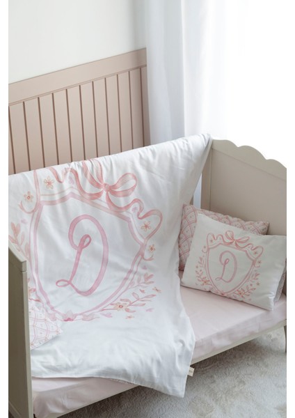 Harf Serisi D Harfi Park Yatak Nevresim Seti (80X120) - Noble Serie Pembe
