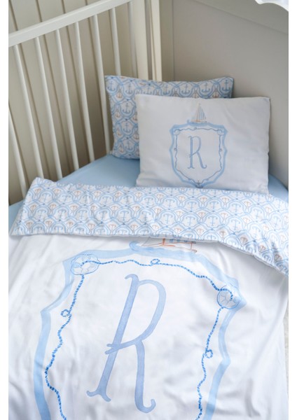 Harf Serisi R Harfi Bebek Nevresim Seti (100X150) - Noble Serie Mavi fiyatları