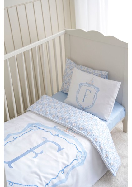 Harf Serisi F Harfi Bebek Nevresim Seti (100X150) - Noble Serie Mavi fırsatları