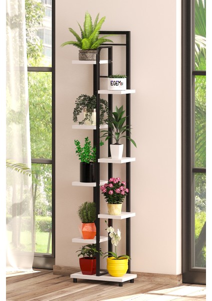 Saksılık Dekoratıf 9 Bölmeli Çicek Saksı Sıtandı Çok Katlı Dekoratif Çiçeklik