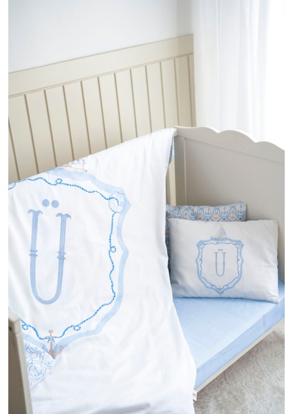 Harf Serisi Ü Harfi Bebek Nevresim Seti (100X150) - Noble Serie Mavi fiyatları