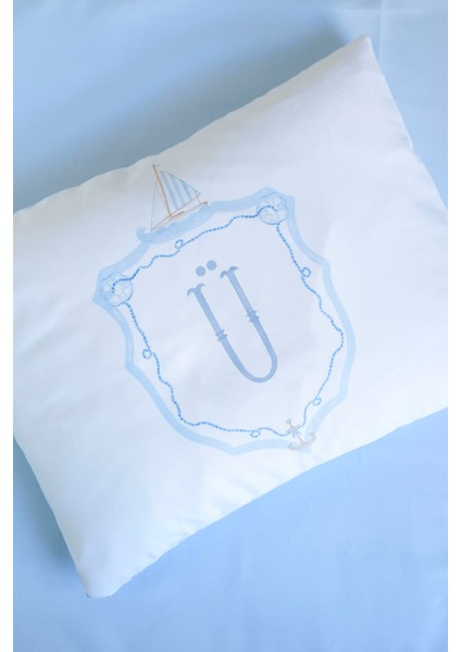 Harf Serisi Ü Harfi Bebek Nevresim Seti (100X150) - Noble Serie Mavi fırsatları
