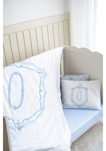Harf Serisi O Harfi Park Yatak Nevresim Seti (80X120) - Noble Serie Mavi fiyatları