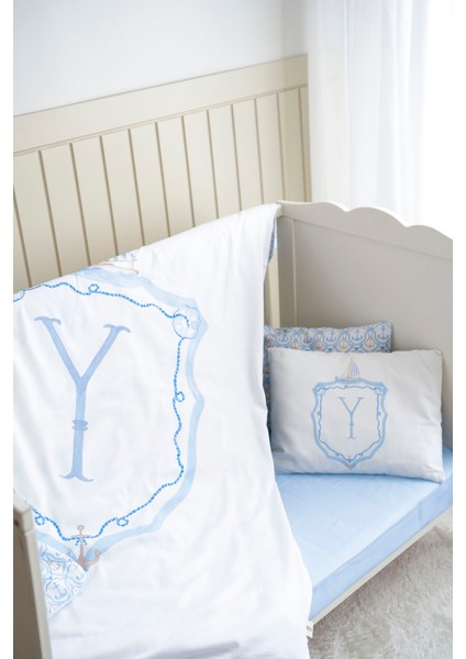 Harf Serisi Y Harfi Park Yatak Nevresim Seti (80X120) - Noble Serie Mavi modelleri