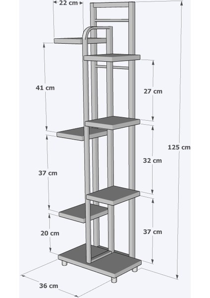 Saksılık Dekoratıf 7 Bölmeli Çicek Saksı Sıtandı Çok Katlı Dekoratif Çiçeklik modelleri