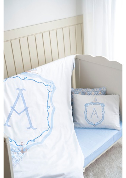 Harf Serisi A Harfi Park Yatak Nevresim Seti (80X120) - Noble Serie Mavi fiyatları