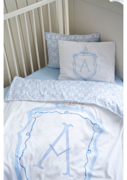 Harf Serisi A Harfi Park Yatak Nevresim Seti (80X120) - Noble Serie Mavi modelleri