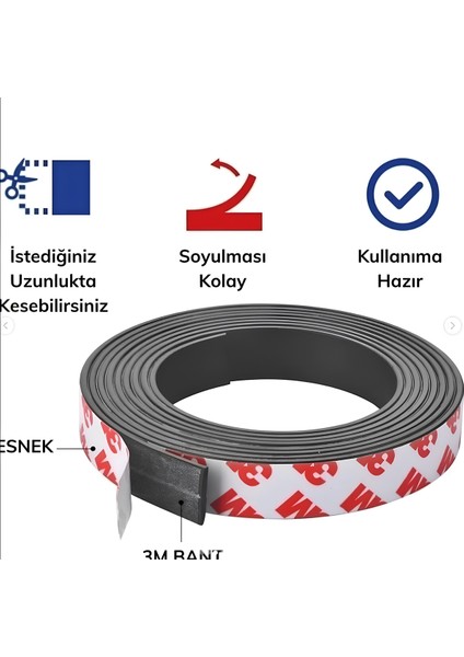 Yapışkanlı Şerit Mıknatıs Magnet Kes Kullan