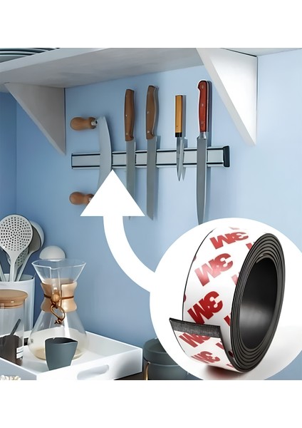 Yapışkanlı Şerit Mıknatıs Magnet Kes Kullan