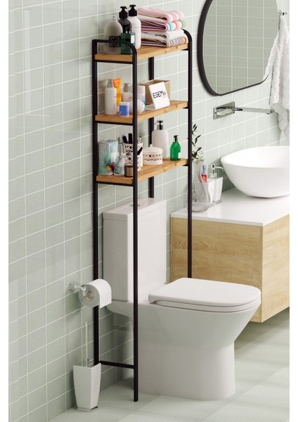 Klozet Üstü Düzenleyici Raf Banyo Düzenleyici Klozet Üstü Raf Banyo Raf Dolap Çam