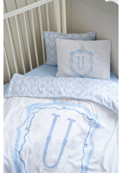 Harf Serisi U Harfi Bebek Nevresim Seti (100X150) - Noble Serie Mavi modelleri