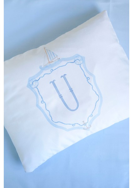 Harf Serisi U Harfi Bebek Nevresim Seti (100X150) - Noble Serie Mavi fırsatları