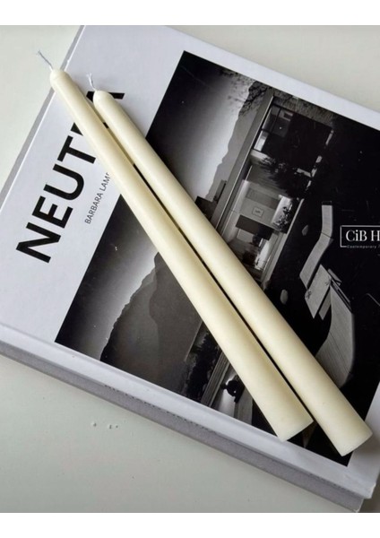 2'li Beyaz Düz Silindirik Şamdan Mum Seti fiyatları