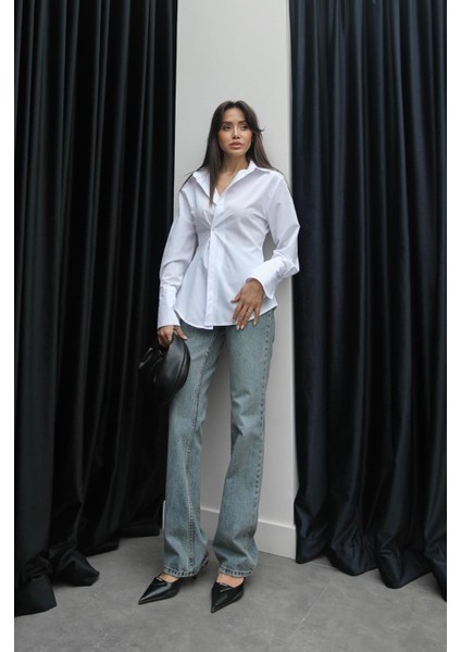 Mavi Yıkamalı Fit Straight Jean