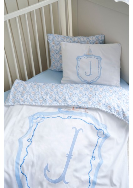 Harf Serisi J Harfi Bebek Nevresim Seti (100X150) - Noble Serie Mavi modelleri