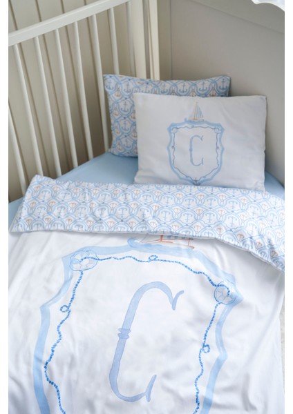 Harf Serisi C Harfi Park Yatak Nevresim Seti (80X120) - Noble Serie Mavi modelleri