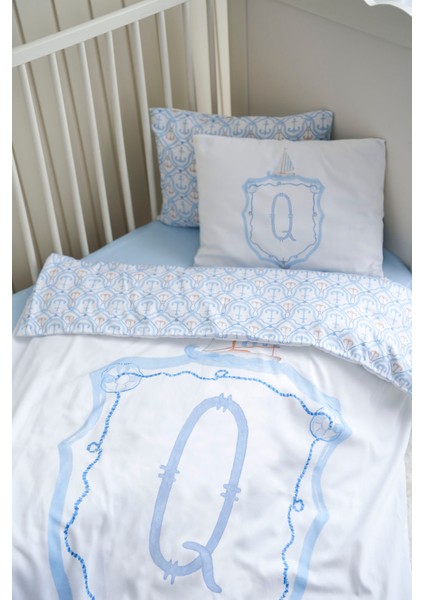 Harf Serisi Q Harfi Bebek Nevresim Seti (100X150) - Noble Serie Mavi modelleri