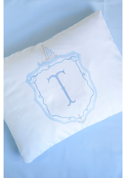 Harf Serisi T Harfi Bebek Nevresim Seti (100X150) - Noble Serie Mavi fırsatları