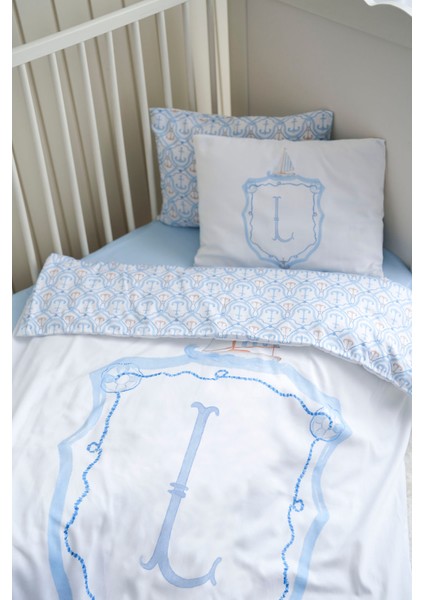 Harf Serisi L Harfi Bebek Nevresim Seti (100X150) - Noble Serie Mavi modelleri