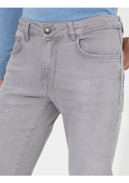Erkek Açık Gri Slim Fit Jean Pantolon 50259686-VR001