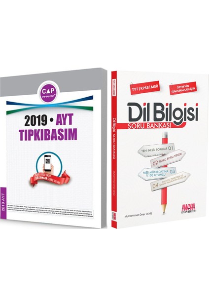 2019 Ayt Tıpkı Basım ve Akm Dil Bilgisi Soru Bankası Seti 2 Kitap