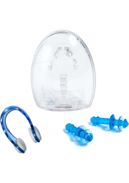 2'li Kulak Tıkacı ve Burun Klipsi Seti - Kulak Burun Tıkacı Silikon - Aqua Flow Ear Plug And Nose Clips - Deniz Kulak Tıkacı Burun Klipsi