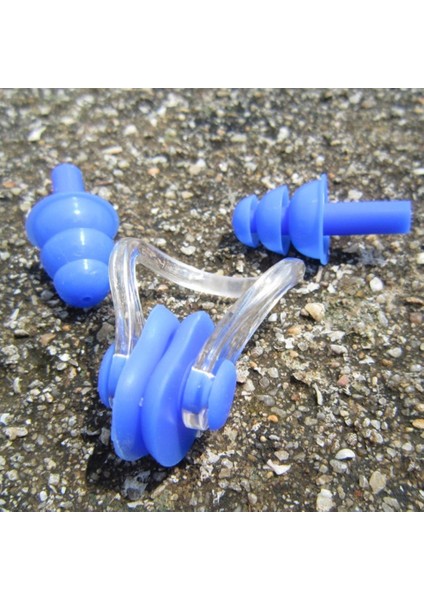 2'li Kulak Tıkacı ve Burun Klipsi Seti - Kulak Burun Tıkacı Silikon Set - Deniz Kulak Tıkacı Burun Klipsi - Ear Plug And Nose Clips Set Of 2 -
