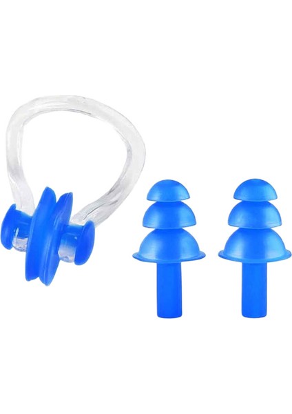 2'li Kulak Tıkacı ve Burun Klipsi Seti - Kulak Burun Tıkacı Silikon Set - Deniz Kulak Tıkacı Burun Klipsi - Ear Plug And Nose Clips Set Of 2 -