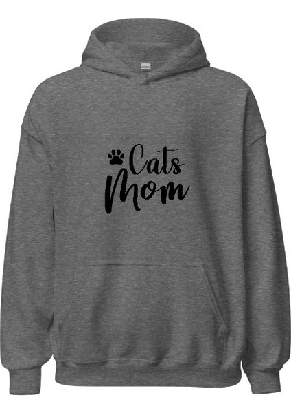 Cats Mom - Kedi Annesi Hoodie Kapşonlu Sweatshirt indirimleri