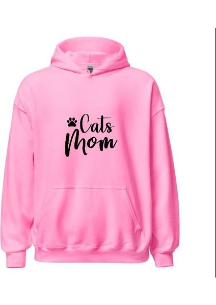 Cats Mom - Kedi Annesi Hoodie Kapşonlu Sweatshirt