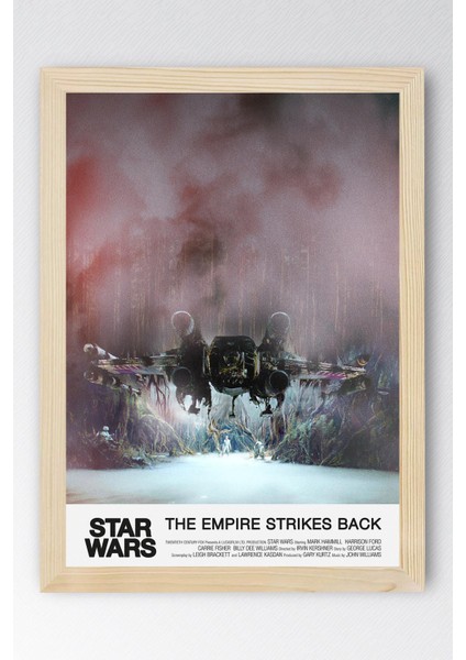 Star Wars The Empire Strikes Back Çerçeveli Tablo - Uzay Savaşları Eski Fim Posteri Tablo