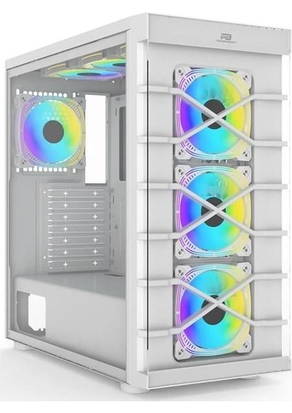 PB-GR222BW 7-Rgb Fanlı Gamıng Mıd-Tower Pc Kasası Beyaz