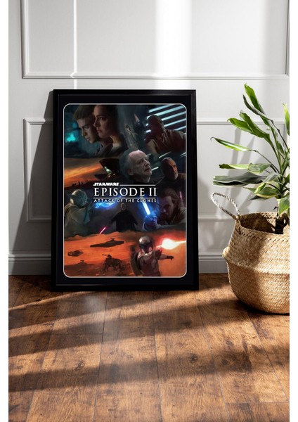 Star Wars 2 Çerçeveli Tablo - Uzay Savaşları Eski Nostalji Fim Posteri Tablo fiyatları