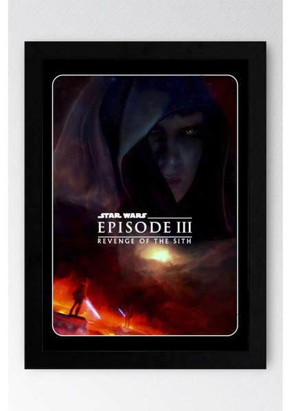 Star Wars 3 Çerçeveli Tablo - Uzay Savaşları Eski Nostalji Fim Posteri Tablo